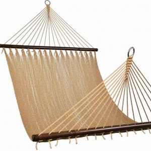 Extra Large Double 2 Person  Hand Woven Polyester Caribbean Rope Hammock with Spreader Bars