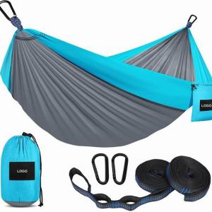 Lightweight 210T Nylon Parachute Single or Double Hammocks with 2 Tree Straps for Backpacking Travel Beach Backyard Patio Hiking