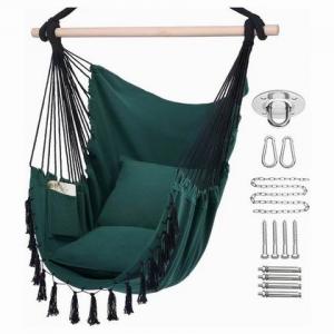 Macrame Hanging Hammock Chair - Bedroom Hammock Swing with fringe