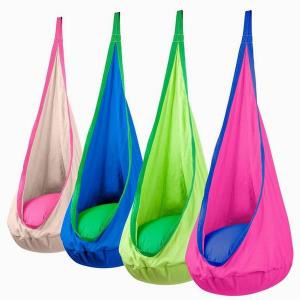 100% cotton Kids Pod Hanging Swing Seat Hammock Chair for Indoor and Outdoor use