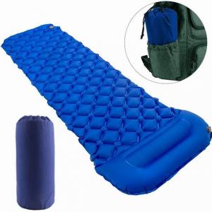 Compact Roll Ultralight Air Sleeping Pad Mattress Built-in Inflatable with pillow for Traveling and Hiking