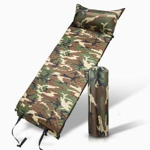 Outdoor Self Inflatable Camping Foam Mat Sleeping Beach Mattress with Pillow with Snap Button