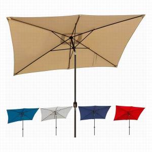 8-10FT Large Rectangle Square Patio Pool Umbrellas Market Deck Umbrella for Outdoor Garden Table