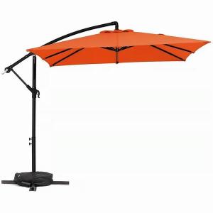 Patio Square Offset Umbrella Cantilever Outdoor Hanging Umbrella for Backyard Garden Pool 