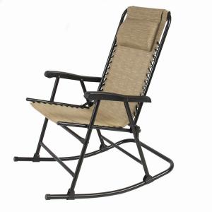 Textilene Zero Gravity Chair Folding Lounge Rocker with Pillow