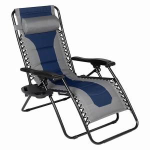 Folding Outdoor Patio Recliner Padded Zero Gravity Chair Anti Gravity Lounger for Backyard