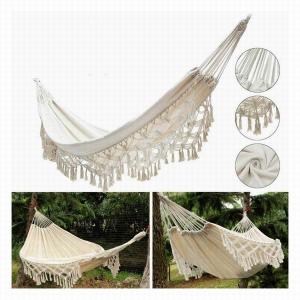 Handmade Brazilian Macrame Fringe 2 Person Double Hammock Manufacture China