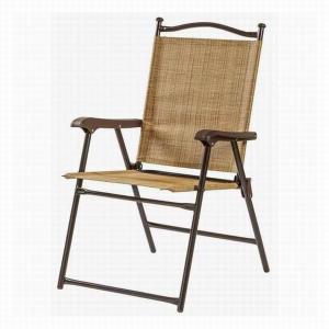 Folding Dining Chairs Outdoor Portable Sling with Armrest for Camping, Beach, Garden, Pool, Backyard, Deck