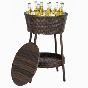 Outdoor Patio Garden Premium Cool Bar Rattan Style Cooler Table