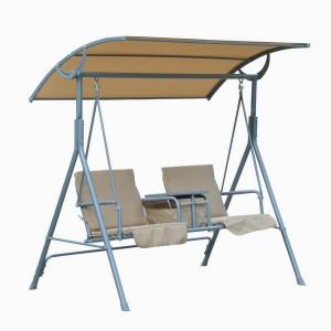 Patio Swing Glider Bench with Canopy, 3 Seater Backyard Porch Rocker 