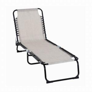 Outdoor Folding Chaise Lounge Chair Portable Lightweight Reclining Garden Sun Lounger with 4-Position Adjustable Backrest